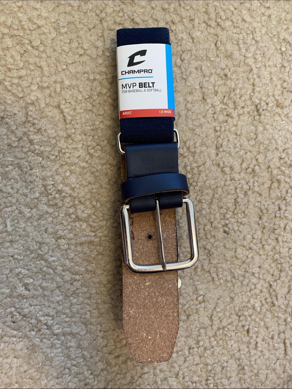 Champro Mens Belt Adult 1.5 Wide Navy Blue Baseball Uniform